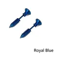 Royal blue screw shaped titanium steel stud earring on a clean white background - Royal Blue Pair
