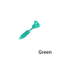 Industrial style green screw stud earring with metallic finish for double-sided wearing - Green 1PC