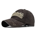 Berretto da baseball in cotone lavato vintage con ricamo Athletic 3D e visiera cucita - Regolabile / Grigio Scuro (01)