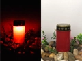 Solar powered red LED candle light with cross pattern for outdoor cemetery memorial use - Cemetery Ornament (Red)
