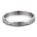 Bracciale d'amore in acciaio inossidabile argento con finitura spazzolata e scritta - Color acciaio (KB112763-K)