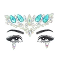 Detailed view of luminous face jewel stickers with multi-shaped resin diamonds - AB Blue (06)