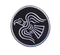 Écusson tactique oiseau viking avec broderie circulaire noire et blanche - Oiseau Solaire Rond (Noir/Blanc)