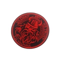 Patch tactique Viking Odin avec broderie rouge et noire et texte In Odin We Trust - Guerrier Viking Rond (Noir/Rouge)