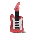 Creative red guitar-shaped crossbody bag with metal stars and silver chain strap - Standard (Metal Chain) / Red