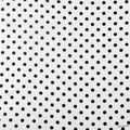 Bandana quadrata in 100% cotone con pois neri classici su uno sfondo di tessuto bianco pulito - Bianco