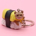 Cute sushi cat keychain featuring a tabby kitten with yellow tamago and seaweed wrap - Style 2 (Tamago Tabby Cat)