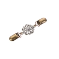 Dettaglio clip vintage in bronzo per cardigan con design floreale e strass chiari - 8. Fiore Bronzo