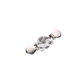 Silver vintage flower cardigan clip with retro floral pattern and metal duckbill clamps - Single Jasmine / Silver