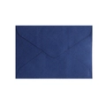 Busta in carta blu scuro con trama lino, patta a V e finitura a grana incrociata - Blu reale