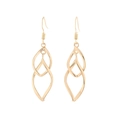 Pendientes dorados de doble lazo trenzado estilo celtico elegante para mujer - Oro-Estilo A