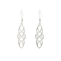 Silver vintage Celtic hollow dangle earrings with intricate geometric patterns - Steel Color - Style E