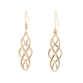 Elegant gold Celtic knot earrings with intricate hollow geometric pattern and hooks - Gold Style D