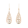 Elegant rose gold teardrop hollow earrings with intricate Celtic filigree patterns - Rose Gold-C Style