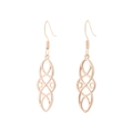 Elegant rose gold drop earrings with intricate Celtic knot hollow geometric patterns - Rose Gold-E Style