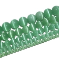Cuentas redondas de ojo de gato verde pulido para joyería en varios tamaños - 4mm 92uds / Verde