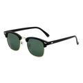 Occhiali da sole Clubmaster vintage neri e oro con lenti polarizzate verde scuro - Nero Lucido Montura Dorata G15 Lenti Verdi