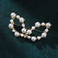 Golden butterfly brooch with white pearls and diamonds on deep green velvet - xz4317 Butterfly