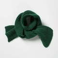 Winter chunky knit scarf for women and kids in deep forest green color - Dark Green