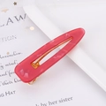 Red marble pattern acetate triangle hair clip with golden metal base for women - Acrylic Red Marble Waterdrop