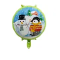 18-inch Christmas snowman and penguin foil balloon for holiday party decorations - Christmas Penguin Round Balloon / 45cmx51cm