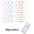 40-piece box set of 316L surgical steel nose rings with colorful crystals - C-Shape Nose Rings 40pcs Mixed Colors