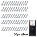 60pcs set of 316L surgical steel nose studs with assorted crystals in a retail box - Straight Post Nose Studs 60pcs White