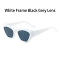 Occhiali da sole geometrici bianchi con lenti grigio scuro in stile hip-hop - Montatura Bianca Lente Grigio Scuro