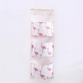 Drei-Ebenen Hängeorganizer aus Baumwolle und Leinen mit rosa Flamingo-Druck - Weißer Flamingo