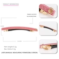 Fermaglio per capelli in acetato rosa glitterato con decorazione ananas dorata e molla - Rosa Chiaro
