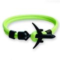 Minimalist fluorescent green paracord bracelet featuring a black airplane clasp design - Fluorescent Green (BPL2-09)