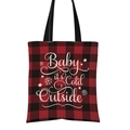 Red and black buffalo plaid tote bag with Baby it's Cold Outside print for Christmas - Plaid Baby It's Cold Outside (GW001-15)