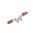 Dettaglio clip per cardigan a farfalla in bronzo con perle e strass luccicanti - 6. Fiocco Bianco Rame Rosso