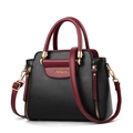 Sac à main bicolore pour femme en noir et marron avec des accents dorés élégants - Noir