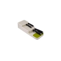 Expandable kitchen drawer organizer for cutlery in off-white and green finish - White Knife Storage Box