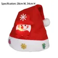 Luminous LED Christmas hat for adults with snowman applique and festive red felt - LED Cartoon Snowman Brushed Hat for Adults