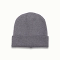 Klassische dunkelgraue Rippstrick-Beanie für Kinder mit weichem Umschlagdesign - Grau