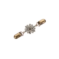 Retro bronze metal shawl clip with floral pattern for cardigan and sweater fastening - Bronze Flower