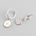 S925 sterling zilveren oorringen met fonkelende achtpuntige ster hangers voor dames - Prijs per Paar / Witgoud