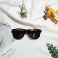 Kids polarized silicone sunglasses in black and red contrast with stylish metal studs - Contrast Red Temple / Black