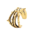Goldfarbene Earcuff-Klammer mit Dornenranken-Design und verstellbarer Passform - Antikgold Dornen Stil