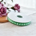Green Christmas ribbon roll with white reindeer and tree patterns for gift wrapping - Christmas Reindeer (Green) / 1cm*10 Yards/Roll