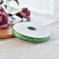 Green Christmas grosgrain ribbon with white snowflake print on a 1cm roll - Christmas Snowflake (Green) / 1cm*10 Yards/Roll