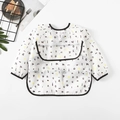 Waterproof baby long sleeve bib toddler eating coverall food catcher apron washcloth - M / Letter Pattern