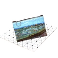 Detail of oil painting style canvas coin purse with Van Gogh landscape and metal ring zipper - Pattern 2 (Pastoral Landscape)