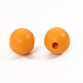 Round 16mm orange wooden beads with smooth water paint finish for jewelry making - Orange