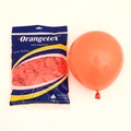 Orange 2.2g matte latex balloons in retail packaging and inflated round display - Coral