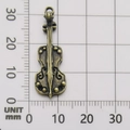 Antique bronze violin musical charm 31x12mm for DIY jewelry making size reference - Violin-6692