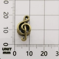 Vintage bronze treble clef musical note alloy charm measuring 18mm by 8mm for DIY jewelry - G-Clef-7392