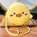 Cute yellow plush cartoon chick crossbody bag with soft fabric and round shape design - Yellow Chicken